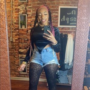 Velvet like crop top